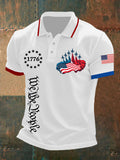 Men's Independence Day American Flag Jet Planes Print Casual Top