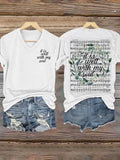 Women's It is Well With My Soul Floral V-Neck T-Shirt