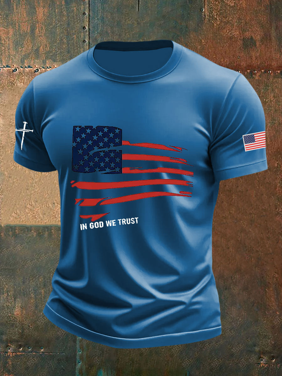 Men's In God We Trust Printed Casual T-Shirt