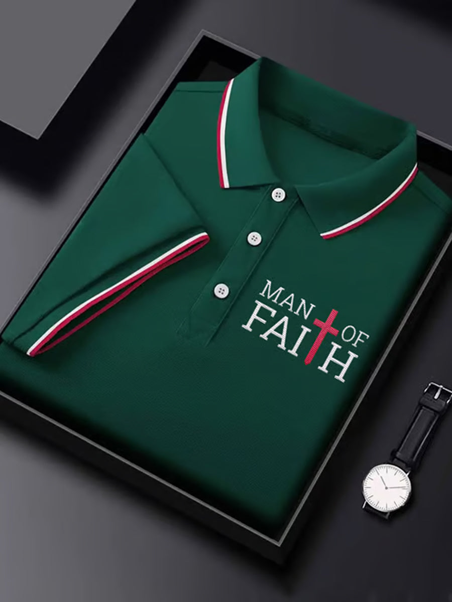 Man Faith Cross Man Of Faith Print Short Sleeve Top