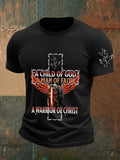 Men's Child of God a Man of Faith a Warrior of Christ Cotton Short SleeveT-shirt