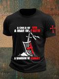 Men's Child of God a Man of Faith a Warrior of Christ Cotton Short SleeveT-shirt
