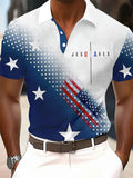 Men's Jesus Saves USA Printed Casual Button-Down Top
