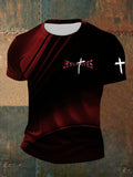 Men's Jesus Saves Faith Cross Casual Short Sleeve T-shirt