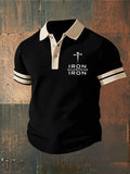 Men's Cross Faith Print Casual Waffle Top
