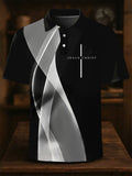 Men's Jesus Christ Printed Casual Button-Down Top