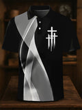 Men's Faith Cross Printed Casual Button Top