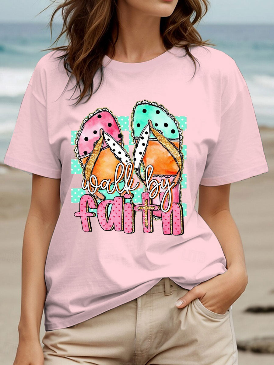 Women's Walk By Faith Printed Casual T-Shirt