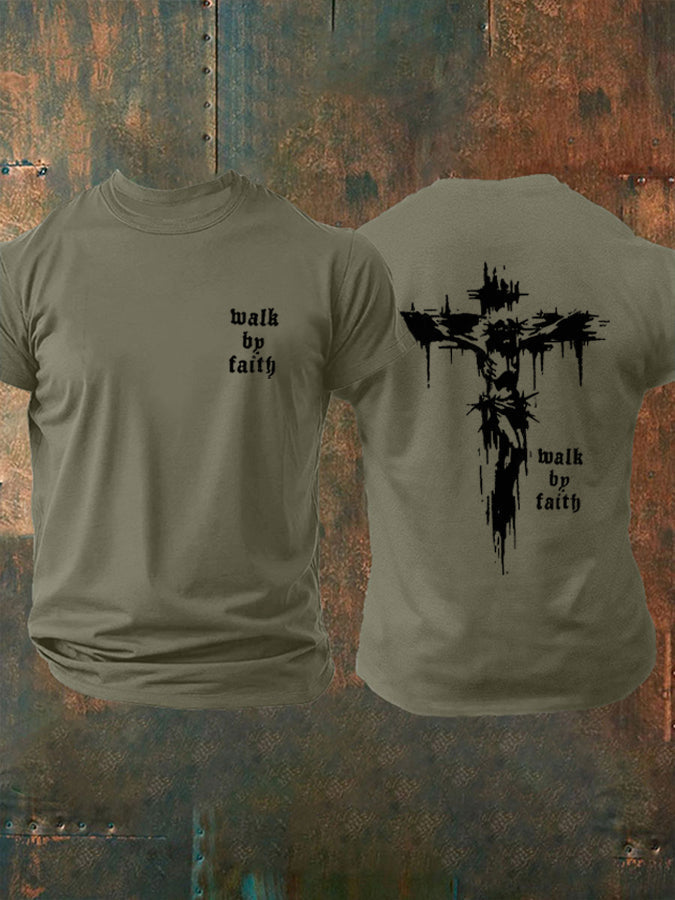 Men's Walk By Faith Print Short-Sleeved T-Shirt