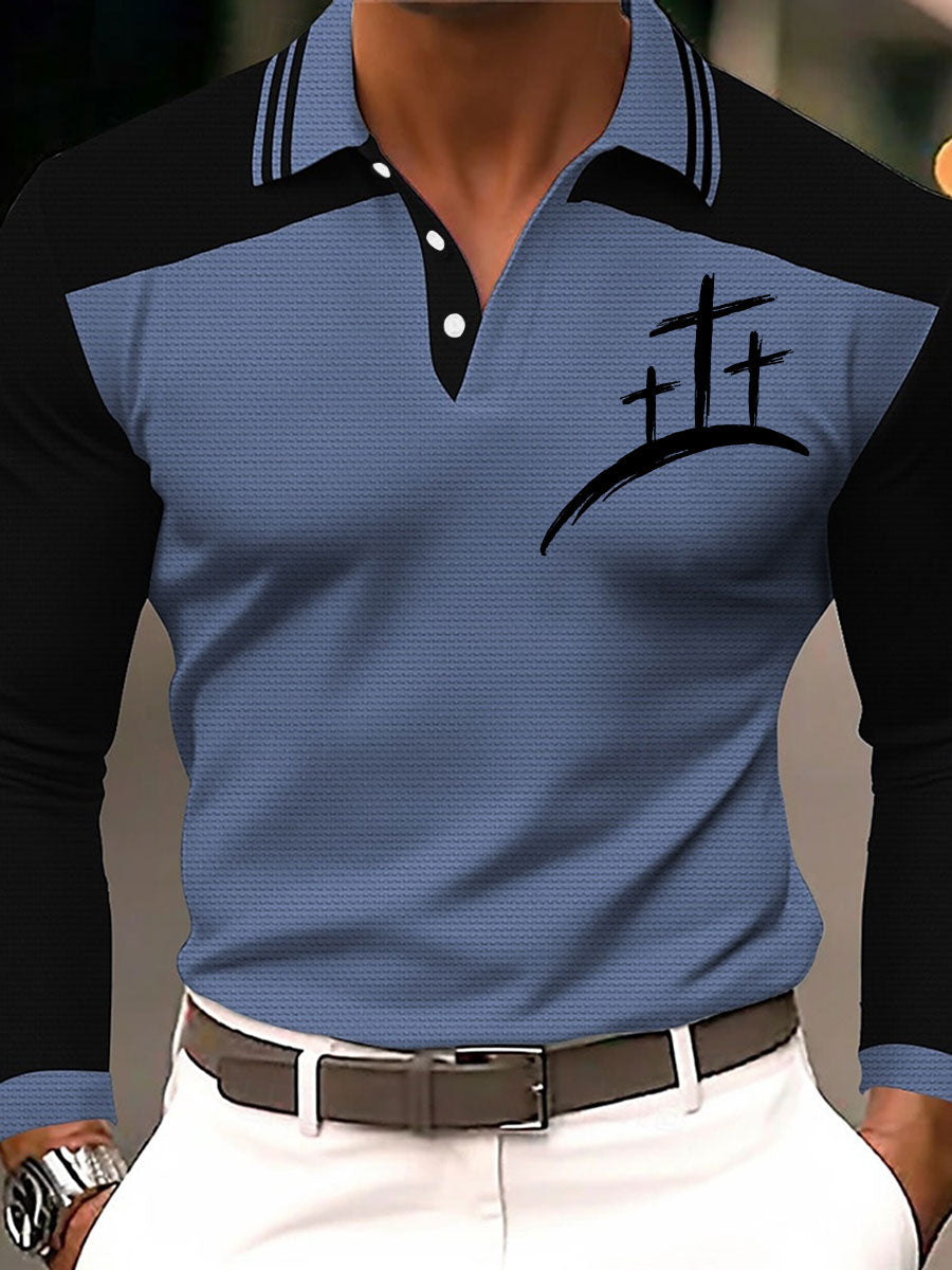 Men's Faith Cross Printed Casual Top