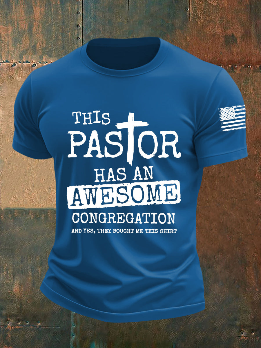 Men's This Pastor Has An Awesome Congregation Short-sleeved T-shirt