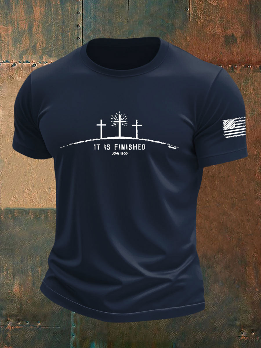 Men's It Is Finished Cross Print T-shirt