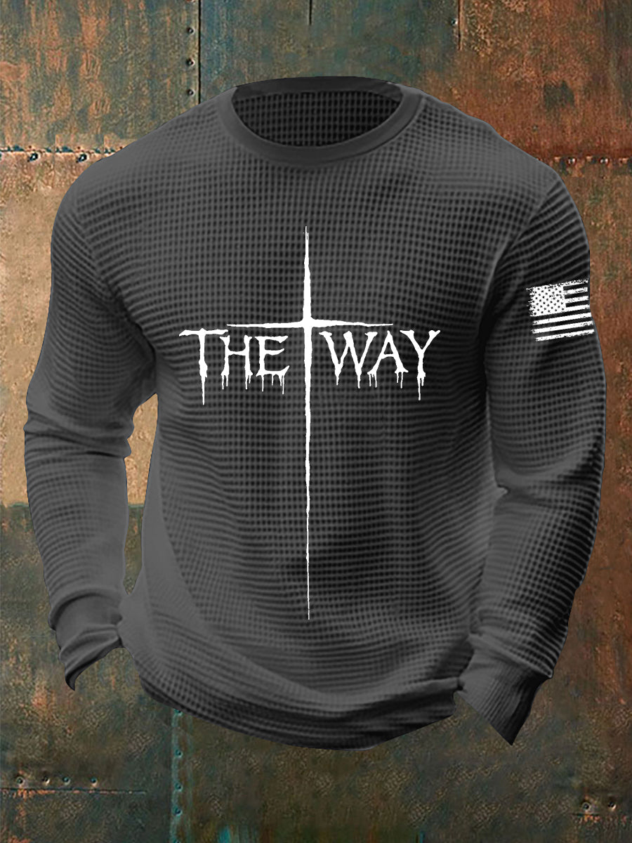 Men's The Way Cross Waffle Long-sleeved T-shirt