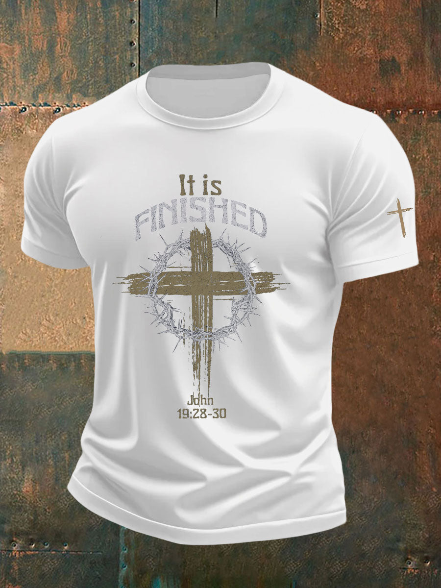 Men's It Is Finished Cross Print T-shirt