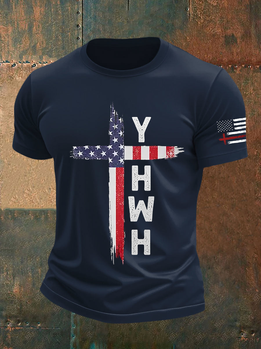 Men's Faith Yeshua Cross Flag Short Sleeve T-shirt
