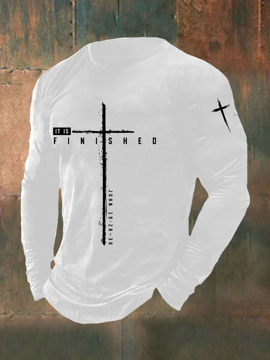 Men's It Is Finished Printed Casual T-shirt