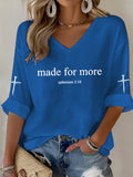 Women's Made for More Ephesians 2:10  Faith Cross Waffle T-shirt