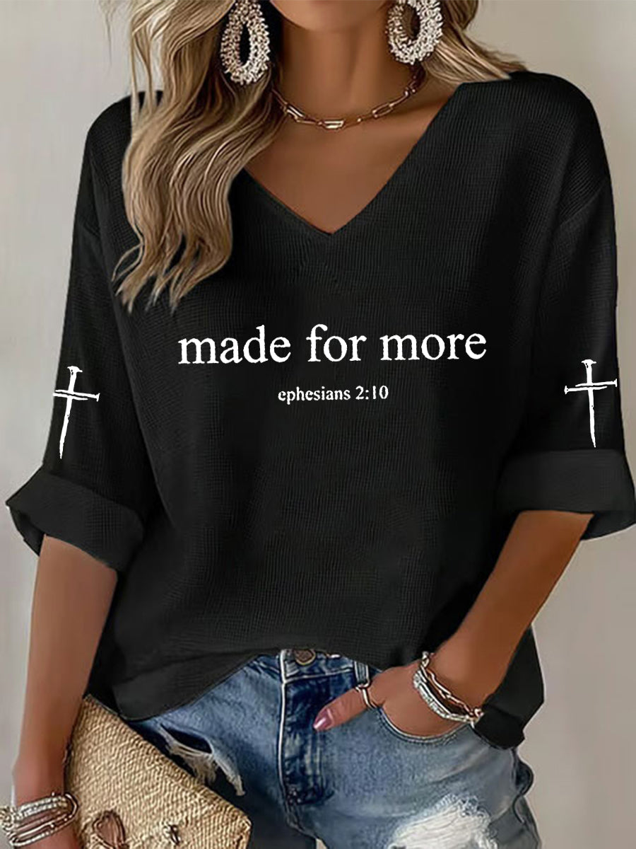 Women's Made for More Ephesians 2:10  Faith Cross Waffle T-shirt