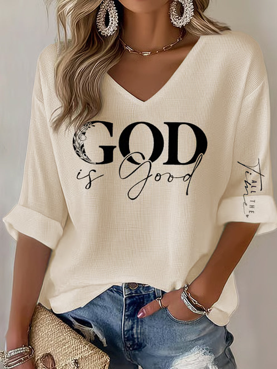 Women's God is Good All the Time Casual Long-Sleeve Top