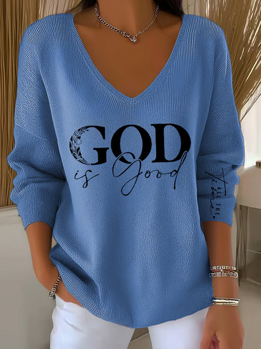 Women's God Is Good All The Time Casual Long-Sleeve Top