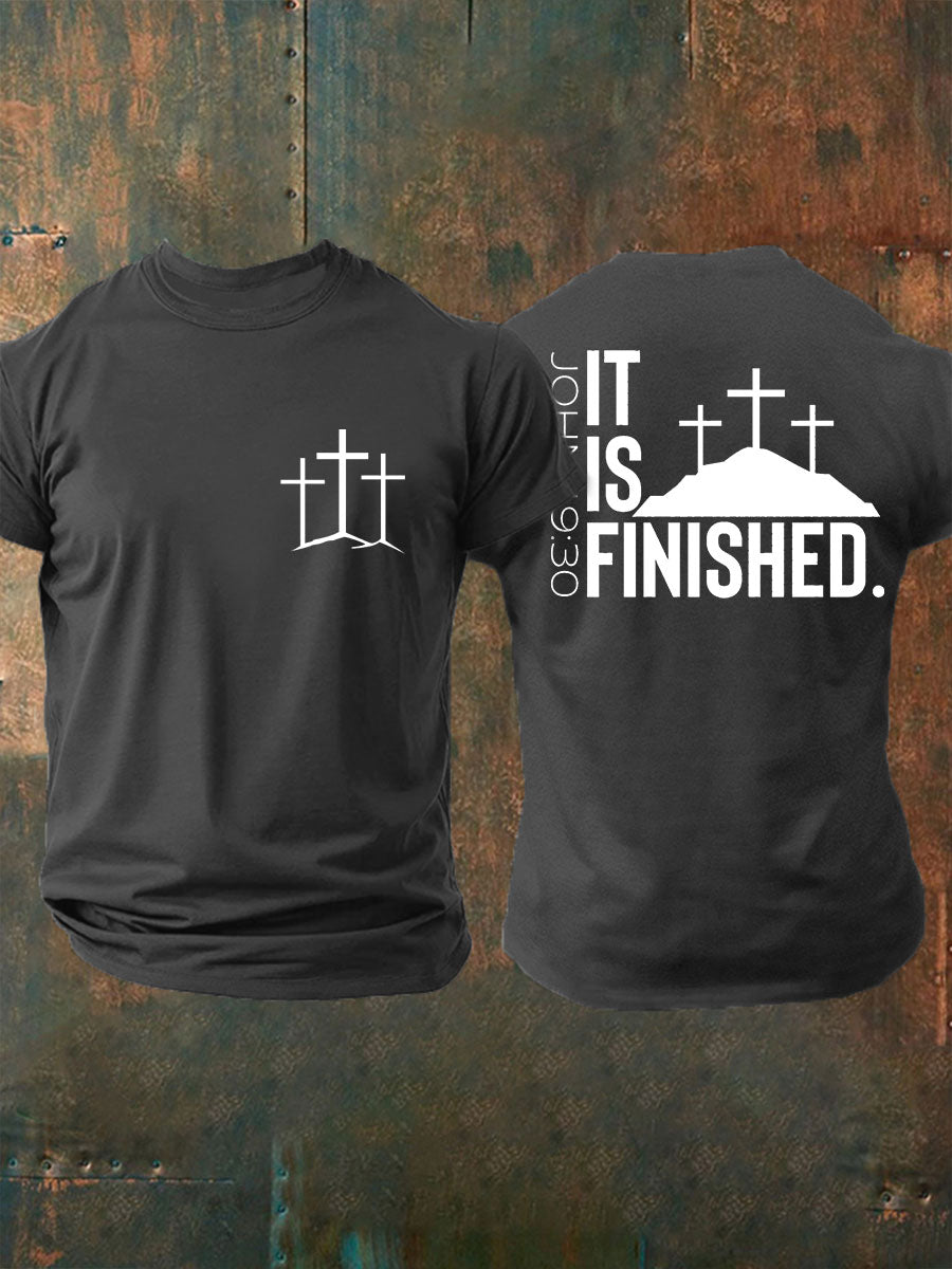Men's It Is Finished Printed Casual T-shirt