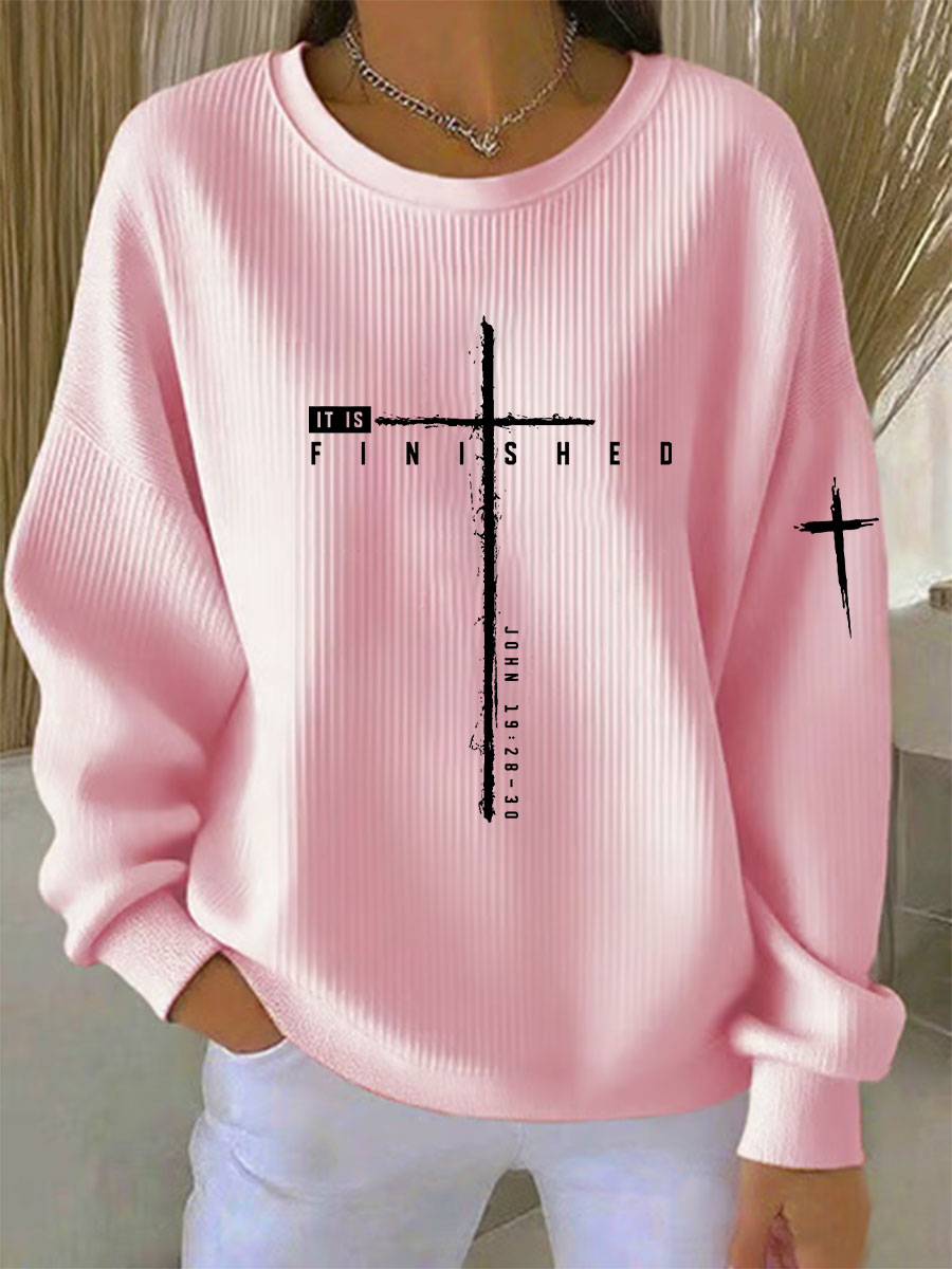 Women's It Is Finished Printed Sweatshirt