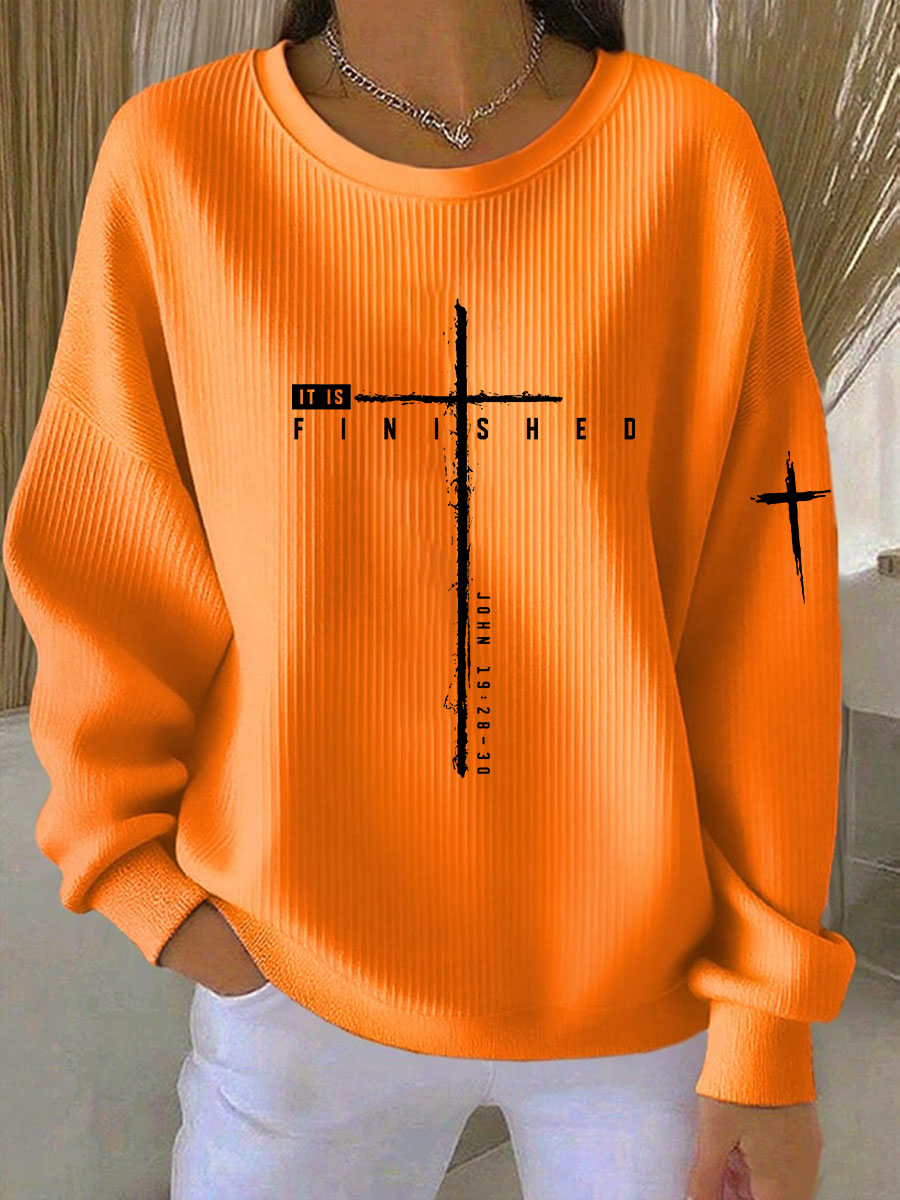 Women's It Is Finished Printed Sweatshirt