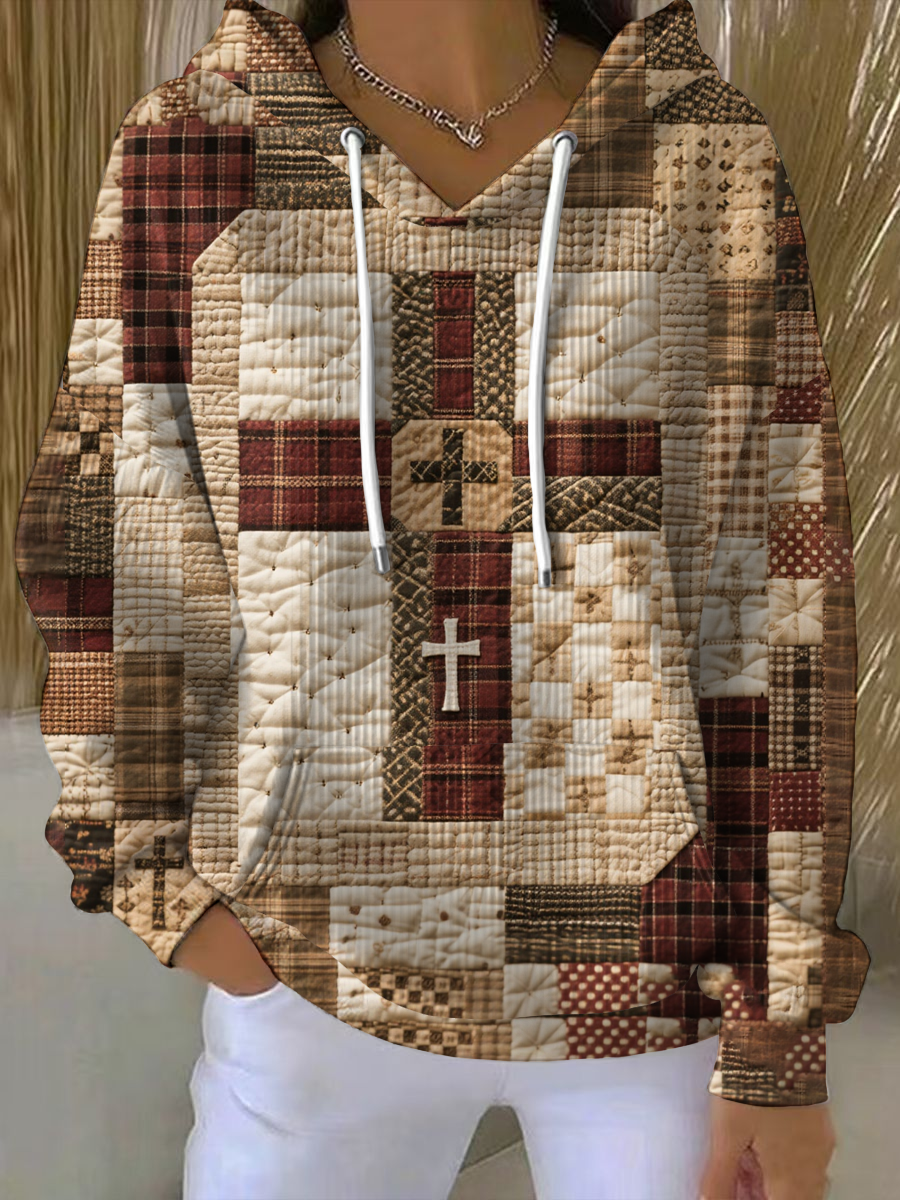Women's  Patchwork of Faith Printed Tops
