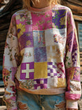 Women's Floral Cross Print Casual Sweatshirt