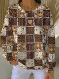 Women's Cross Print Casual Sweatshirt