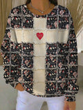 Women's Cross Print Casual Sweatshirt