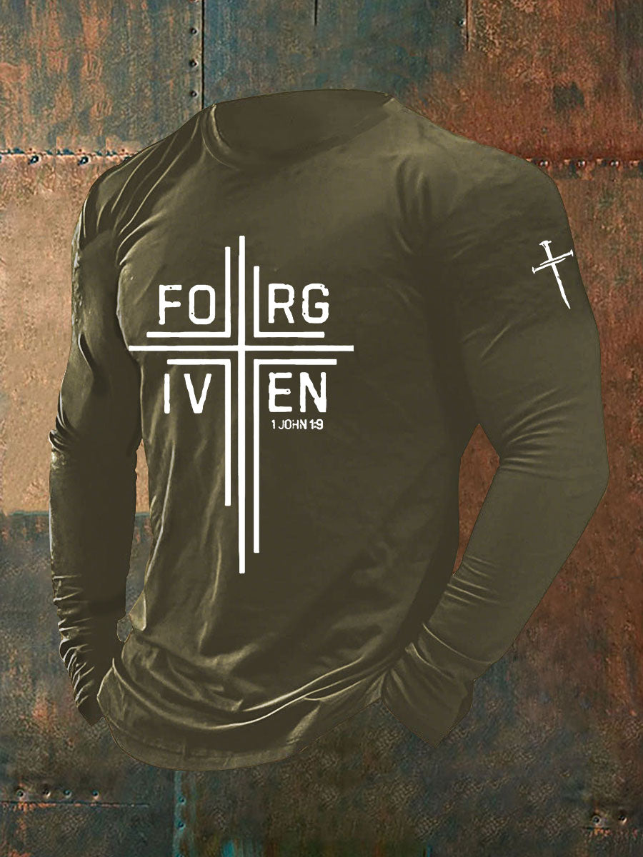 Men's Faith Cross Printed Casual T-shirt