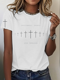 Women's Faith Cross Iron On Short Sleeve T-Shirt